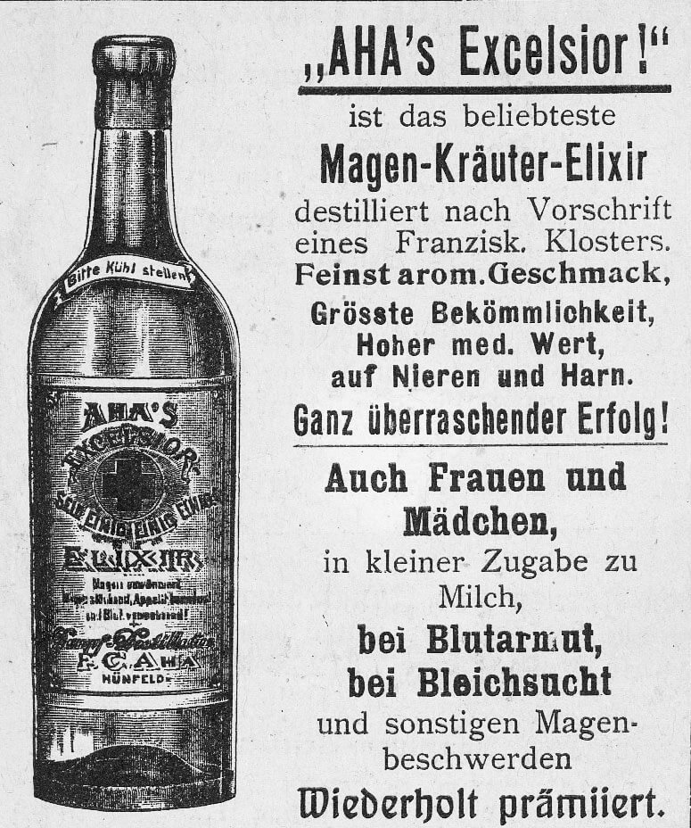 AHA EXCELSIOR old advertisement in german language